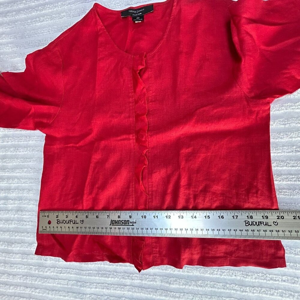 David Dart Collection Button Down Linen Shirt Blo… - image 7